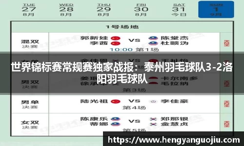 世界锦标赛常规赛独家战报：泰州羽毛球队3-2洛阳羽毛球队
